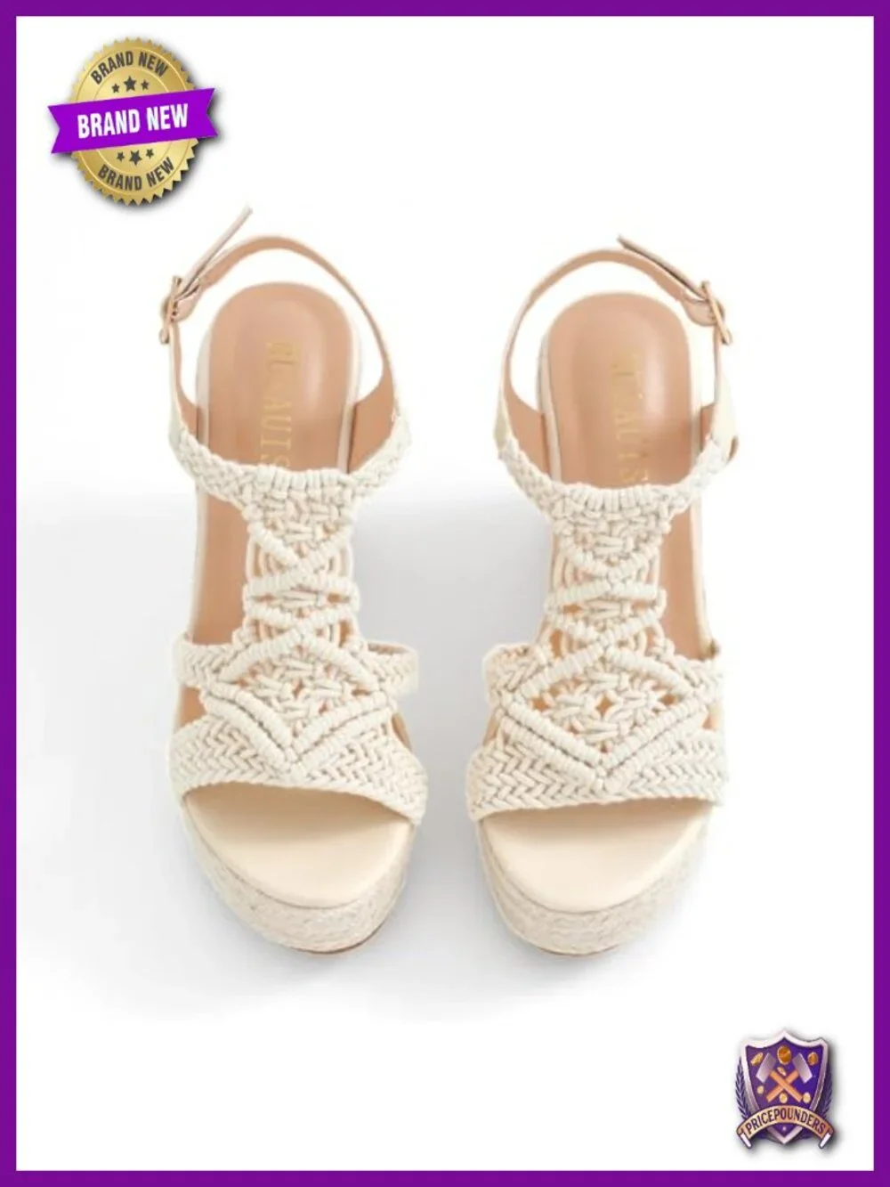 Bohemian Braided Espadrille Wedge Sandals with Adjustable Strap Platform Heel